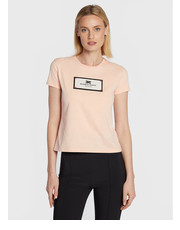 Bluzka T-Shirt MA-005-36E2-V130 Różowy Regular Fit - modivo.pl Elisabetta Franchi