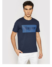 T-shirt - koszulka męska T-Shirt Lenticular Print 21SBLUH02133 004547 Granatowy Regular Fit - modivo.pl Blauer