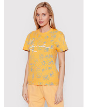 Bluzka T-Shirt Signature Flower 6130381 Pomarańczowy Relaxed Fit - modivo.pl Karl Kani