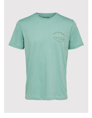 T-shirt - koszulka męska T-Shirt Brock 16084690 Zielony Regular Fit - modivo.pl Selected Homme