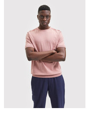T-shirt - koszulka męska T-Shirt Berg 16084196 Różowy Regular Fit - modivo.pl Selected Homme