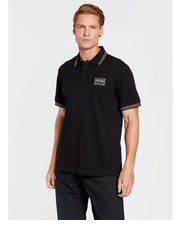 T-shirt - koszulka męska Polo Piece Number 73GAGT04 Czarny Regular Fit - modivo.pl Versace Jeans Couture