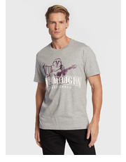 T-shirt - koszulka męska T-Shirt Buddha Stencil 106294 Szary Regular Fit - modivo.pl True Religion