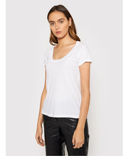 Bluzka T-Shirt Tiny Slub Overdyed PWGTS1814F Biały Regular Fit - modivo.pl Zadig&Voltaire