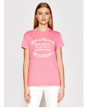 Bluzka T-Shirt Walk Blason JWTS00003 Różowy Regular Fit - modivo.pl Zadig&Voltaire