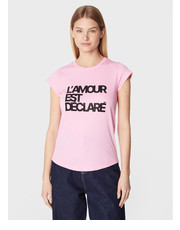 Bluzka T-Shirt Skinny L Amour Est Declare JWTS01429 Różowy Regular Fit - modivo.pl Zadig&Voltaire