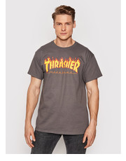 T-shirt - koszulka męska T-Shirt Flame Szary Regular Fit - modivo.pl Thrasher