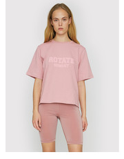 Bluzka T-Shirt Aster RT455 Różowy Loose Fit - modivo.pl Rotate