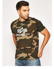 T-shirt - koszulka męska T-Shirt Basic 100501C Zielony Regular Fit - modivo.pl Alpha Industries
