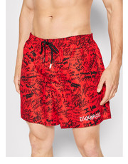 Krótkie spodenki męskie Szorty kąpielowe Scribbles Midi D7B544190 Czerwony Regular Fit - modivo.pl Dsquared2 Underwear
