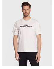 T-shirt - koszulka męska T-Shirt Alpha AMJT06699 Biały Regular Fit - modivo.pl J.Lindeberg