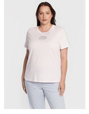 Bluzka T-Shirt Printed WW0WW34318 Różowy Regular Fit - modivo.pl Tommy Hilfiger Curve