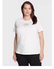 Bluzka T-Shirt Printed WW0WW34318 Biały Regular Fit - modivo.pl Tommy Hilfiger Curve