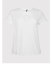 Bluzka T-Shirt Sandra 10264171 Biały Regular Fit - modivo.pl Vero Moda Curve