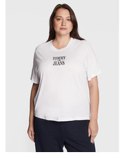 Bluzka T-Shirt Essential DW0DW12996 Biały Regular Fit - modivo.pl Tommy Jeans Curve