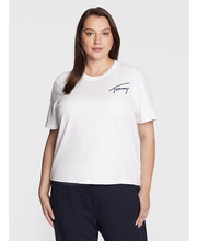 Bluzka T-Shirt Signature DW0DW12997 Biały Regular Fit - modivo.pl Tommy Jeans Curve