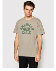 T-shirt - koszulka męska T-Shirt 017-0181-5494 Beżowy Regular Fit - modivo.pl American Eagle