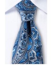 krawat Niebieski krawat z delikatnego jedwabiu 1338 - yoos.pl