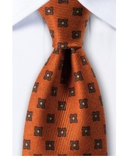 krawat Krawat z jedwabiu w rudej kolorystyce KR1415 - yoos.pl