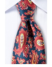 krawat Krawat z jedwabiu w duży wzór paisley 1238 - yoos.pl