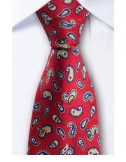 krawat Czerwony krawat ze wzorem paisley 1339 - yoos.pl