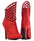 Buty damskie Laza Czerwone ażurowe botki na obcasie