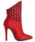 Buty damskie Laza Czerwone ażurowe botki na obcasie