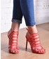 Sandały Laza Czerwone szpilki damskie modne na lato