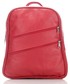 Torebka Abruzzo Skórzany plecak damski z kieszonkami czerwony