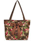 Shopper bag EVANGARDA Płócienna torba na zakupy z ozdobną kokardą COFFEE