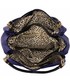 Torebka EVANGARDA Kobaltowo-szafirowa lakierowana torebka na ramię skóra węża