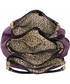 Torebka EVANGARDA Fioletowa lakierowana torebka na ramię skóra węża