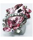 Pierścionek EVANGARDA Różowy kryształowy pierścionek z dużym oczkiem