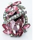 Pierścionek EVANGARDA Różowy kryształowy pierścionek z dużym oczkiem