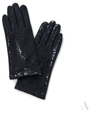 rękawiczki Czarne rękawiczki damskie z błyszczącymi cętkami - Evangarda.pl