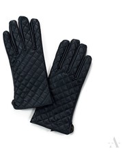 rękawiczki Pikowane czarne rękawiczki damskie w stylu GLAMOUR - Evangarda.pl