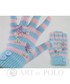 Rękawiczki EVANGARDA Niebiesko-różowe elastyczne rękawiczki damskie