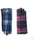 Rękawiczki EVANGARDA Damskie rękawiczki w klasyczną czarno-fioletową kratę