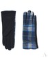Rękawiczki EVANGARDA Kobaltowo-czarne rękawiczki damskie w klasyczną kratę