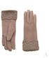 Rękawiczki EVANGARDA Subtelne beżowe rękawiczki damskie z koronkowym nadgarskiem