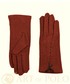 Rękawiczki EVANGARDA Brązowe wełniane rękawiczki z ozdobną kokardką