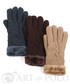 Rękawiczki EVANGARDA Beżowe rękawiczki z futerkiem i warkoczem
