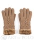 Rękawiczki EVANGARDA Brązowe rękawiczki damskie z futerkiem i warkoczem