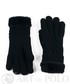 Rękawiczki EVANGARDA Czarne rękawiczki damskie z futerkiem i warkoczem