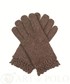 Rękawiczki EVANGARDA Brązowe wełniane rękawiczki damskie z ażurową koronką