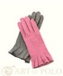 Rękawiczki EVANGARDA Wełniane różowe rękawiczki damskie z falbanką