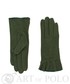 Rękawiczki EVANGARDA Wełniane zielone rękawiczki damskie z falbanką