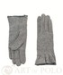 Rękawiczki EVANGARDA Wełniane szare rękawiczki damskie z falbanką