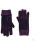 Rękawiczki EVANGARDA Welurowe rękawiczki damskie z falbanką fioletowe