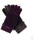 Rękawiczki EVANGARDA Welurowe rękawiczki damskie z falbanką brązowe